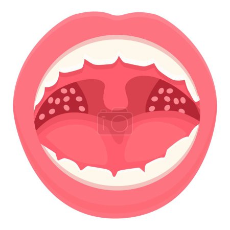 Ilustración de Vector de dibujos animados icono infección de la boca. Swab médico. Dolor dental - Imagen libre de derechos