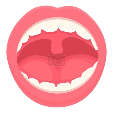 Illustration for Mouth disease icon cartoon vector. Cough uvula. Treatment pain - Royalty Free Image