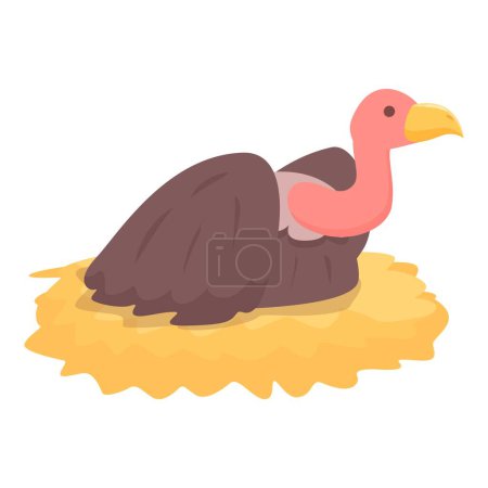 Ilustración de Buitre icono casa vector de dibujos animados. Pájaro natural. Malvada mascota - Imagen libre de derechos