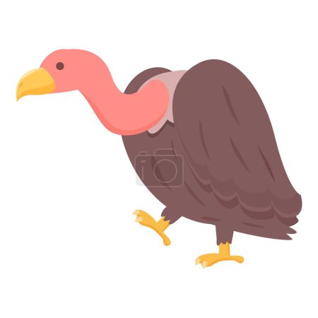 Ilustración de Cóndor icono buitre vector de dibujos animados. Aves animales. Pluma africana - Imagen libre de derechos