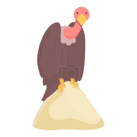 Ilustración de Piedra icono buitre vector de dibujos animados. La mascota del pájaro. Pluma de grifo - Imagen libre de derechos