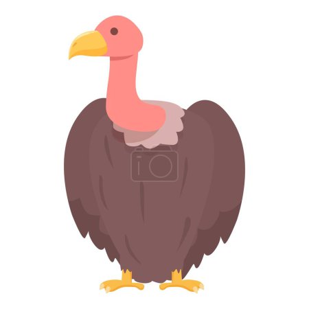 Téléchargez les illustrations : Oiseau prédateur icône dessin animé vecteur. Nature mal. Vautour sauvage - en licence libre de droit