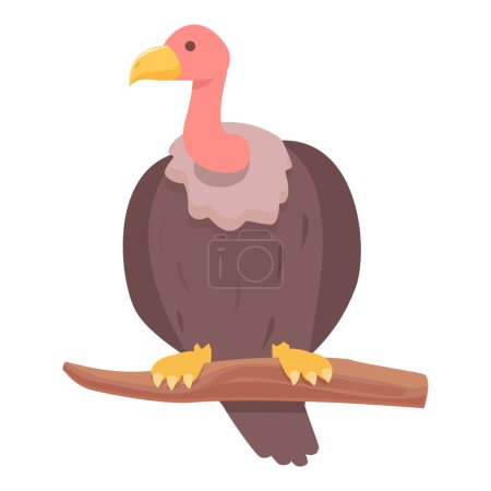 Ilustración de Grifo en árbol icono vector de dibujos animados. África pájaro. Construcción malvada - Imagen libre de derechos