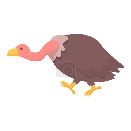 Téléchargez les illustrations : Marcher griffon icône dessin animé vecteur. Oiseau naturel. Europe vautour - en licence libre de droit