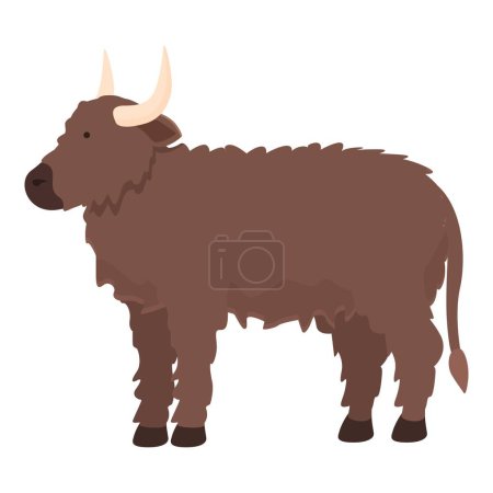 Ilustración de Vaca animal icono vector de dibujos animados. Raza de granja. Carne de ternero - Imagen libre de derechos