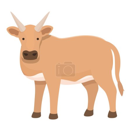 Illustration for Big cow icon cartoon vector. Farm cattle. Grass milk - Royalty Free Image