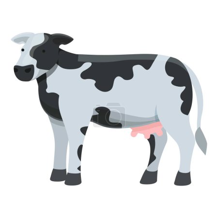 Téléchargez les illustrations : Vache suisse icône dessin animé vecteur. Du bétail agricole. Couleur du spot - en licence libre de droit