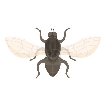 Ilustración de Tik tsetse mosca icono vector de dibujos animados. Insecto africano. Grabado de animales - Imagen libre de derechos
