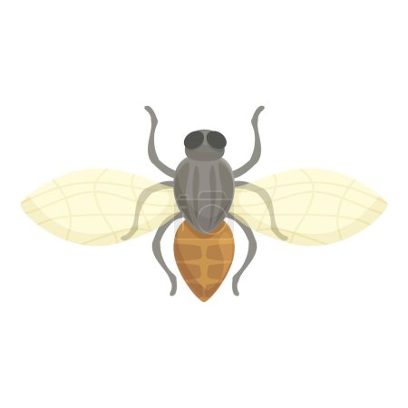 Ilustración de Naturaleza tsetse mosca icono vector de dibujos animados. Insecto africano. Gota antigua - Imagen libre de derechos