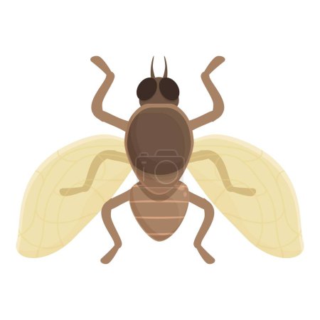 Téléchargez les illustrations : Tropical tsé mouche icône dessin animé vecteur. Nature tik. Moustique d'Afrique - en licence libre de droit