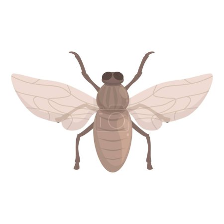 Ilustración de Salud tsetse mosca icono vector de dibujos animados. Insecto africano. Alas antiguas - Imagen libre de derechos