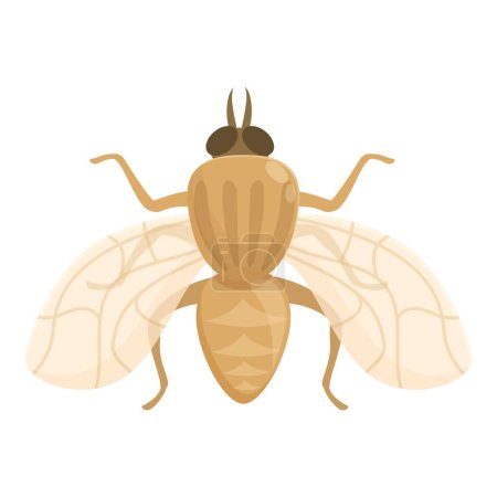 Ilustración de Glossina tsetse mosca icono vector de dibujos animados. Insecto africano. Tik grande - Imagen libre de derechos