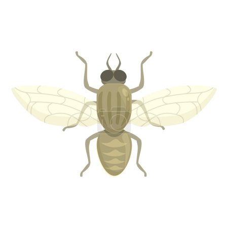 Ilustración de Sangre tsetse mosca icono vector de dibujos animados. Insecto africano. Alas naturales - Imagen libre de derechos