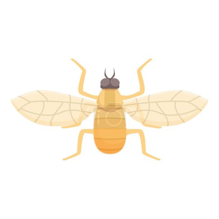 Téléchargez les illustrations : Afrique tsé mouche icône dessin animé vecteur. Insecte Tik. Ailes anciennes - en licence libre de droit