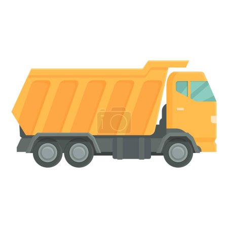 Illustration for Unload tipper icon cartoon vector. Truck heavy. Machine vehicle - Royalty Free Image