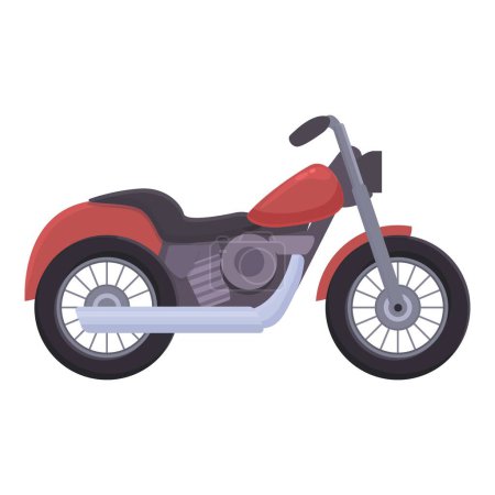 Illustration for Red chopper icon cartoon vector. Bike road. Motor lifestyle - Royalty Free Image