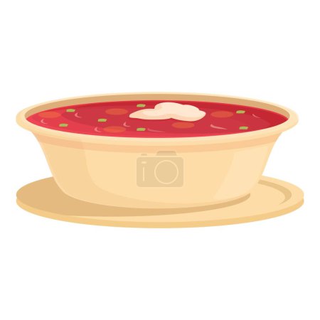 Ilustración de Borsch receta icono vector de dibujos animados. Comida para platos. Cebolla especiada - Imagen libre de derechos