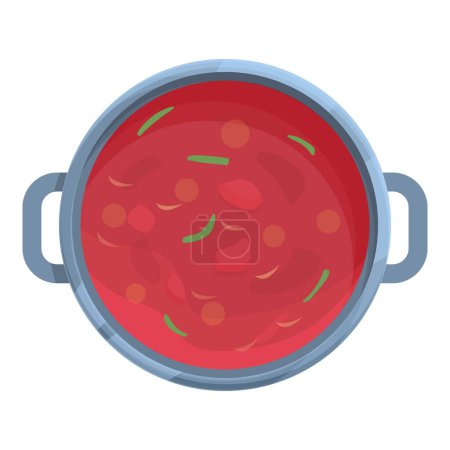 Ilustración de Borsch sopa icono vector de dibujos animados. Comida para platos. Almuerzo de cocina - Imagen libre de derechos