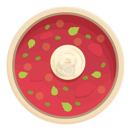 Ilustración de Orgánico icono de borsch vector de dibujos animados. Receta de platos. Alimentos especiados - Imagen libre de derechos