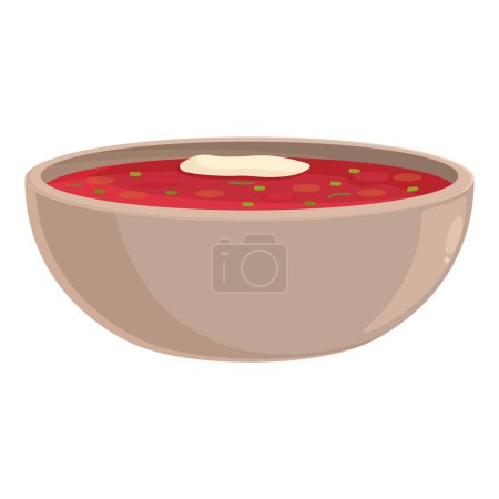 Ilustración de Borsch cocina icono vector de dibujos animados. Sopa de comida. Almuerzo de cena - Imagen libre de derechos