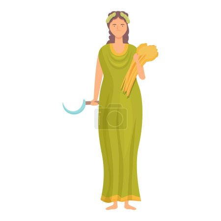 Demeter icon cartoon vector. Greek god. Hera love