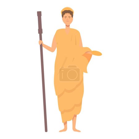 Téléchargez les illustrations : Dieu mythe icône dessin animé vecteur. Athéna grecque. Hermes minerve - en licence libre de droit