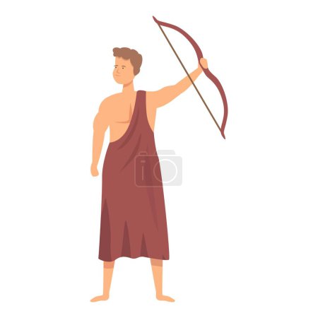 Téléchargez les illustrations : Artemis icône dessin animé vecteur. Dieu grec. Grecque antique - en licence libre de droit