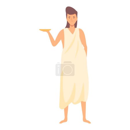 Téléchargez les illustrations : Mythe femme icône dessin animé vecteur. Mythe grec. Olympique d'Arès - en licence libre de droit