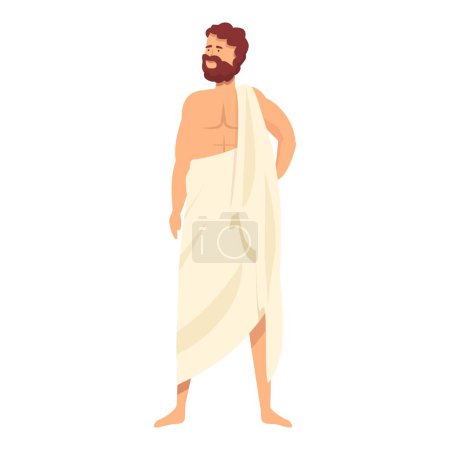 Illustration for Olymp god icon cartoon vector. Greek ares. Hestia ancient - Royalty Free Image