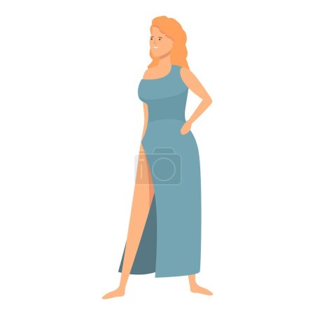 Téléchargez les illustrations : Femme dieu icône dessin animé vecteur. Athéna grecque. Olympique d'Arès - en licence libre de droit