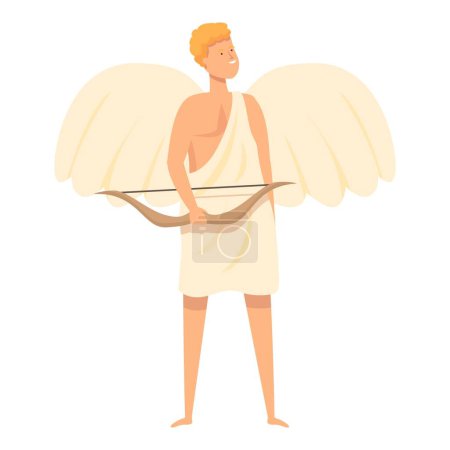 Téléchargez les illustrations : Cupidon icône dessin animé vecteur. Dieu grec. Légende olympique - en licence libre de droit