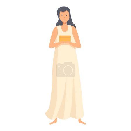 Téléchargez les illustrations : Légende femme icône dessin animé vecteur. Mythe grec. Mythe de l'hérésie - en licence libre de droit