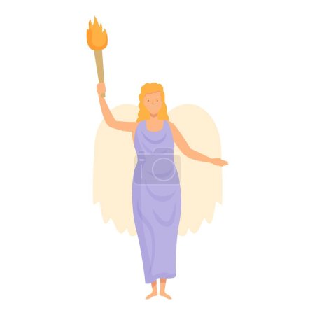 Téléchargez les illustrations : Hestia icône dessin animé vecteur. Dieu grec. Mythe de Minerve - en licence libre de droit