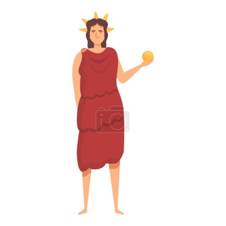 Téléchargez les illustrations : Femme grecque dieu icône dessin animé vecteur. Le panthéon d'Arès. Légende olympique - en licence libre de droit
