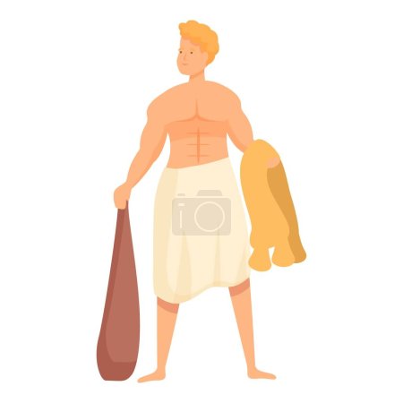 Illustration for Achilles icon cartoon vector. Greek god. Legend mountain - Royalty Free Image