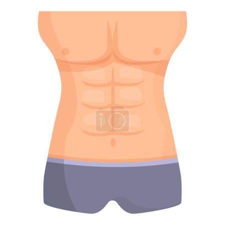 Téléchargez les illustrations : Abs abdomen icône dessin animé vecteur. Ventre de femme. Santé du corps - en licence libre de droit