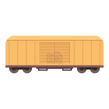 Ilustración de Cargo wagon icono vector de dibujos animados. Tren de mercancías. Carbón tanque - Imagen libre de derechos
