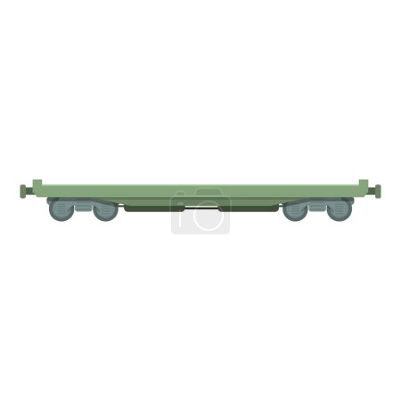 Ilustración de Vector de dibujos animados icono de plataforma de vagón. Tren de carga. Transporte de locomotoras - Imagen libre de derechos