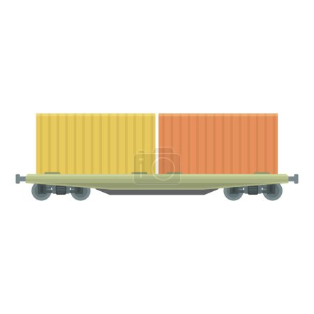 Ilustración de Cargo contenedor icono vector de dibujos animados. Un vagón de tren. Transporte de metal - Imagen libre de derechos