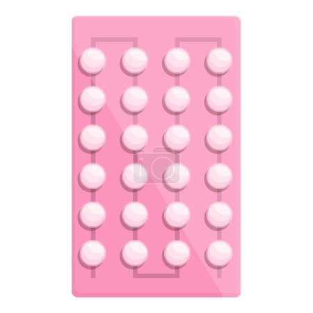 Illustration for Hormonal pill icon cartoon vector. Birth control. Woman medicine - Royalty Free Image