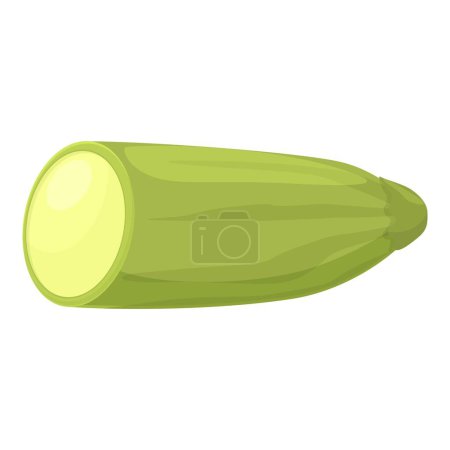 Téléchargez les illustrations : Organique icône de courge vecteur de dessin animé. Courgettes aux légumes. Plante verte - en licence libre de droit