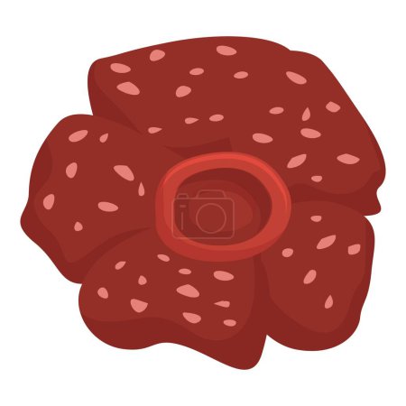 Ilustración de Rafflesia icono vector de dibujos animados. Floral tropical. Flor botánica - Imagen libre de derechos