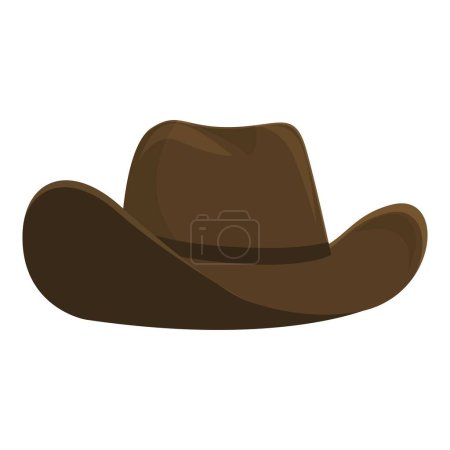 Illustration for Cowboy hat accessory icon cartoon vector. Western leather. Old country - Royalty Free Image