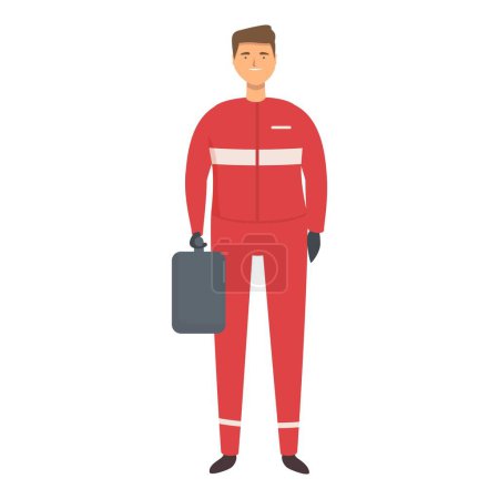 Illustration for Racing team man icon cartoon vector. Race driver. Auto stop - Royalty Free Image