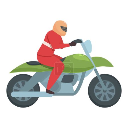 Illustration for Bike racer icon cartoon vector. Race team. Fast service - Royalty Free Image