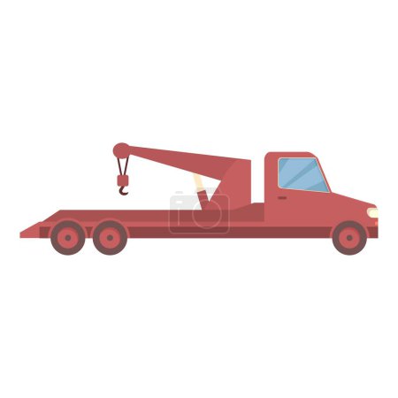 Illustration for Crane tow truck icon cartoon vector. Lorry up crash. Service auto insurance - Royalty Free Image