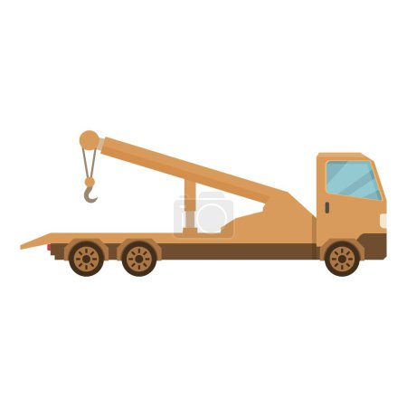 Illustration for Traffic trailer tow truck icon cartoon vector. Roadside crash. Repair help - Royalty Free Image
