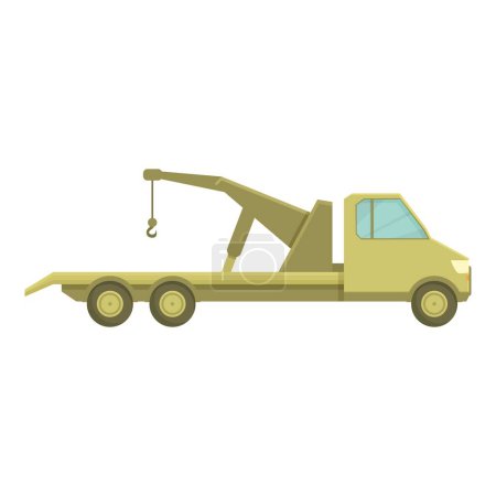 Illustration for Trailer tow truck icon cartoon vector. Incident salvage. Car auto insurance - Royalty Free Image