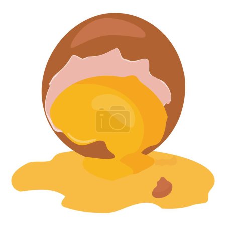 Illustration for Broken eggshell icon cartoon vector. Chicken food egg. Farm fresh protein - Royalty Free Image
