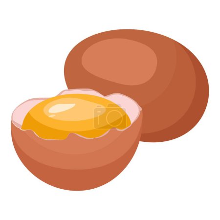 Ilustración de Ovum yema huevo icono vector de dibujos animados. Cáscara de huevo rota. Granja de alimentos frescos - Imagen libre de derechos